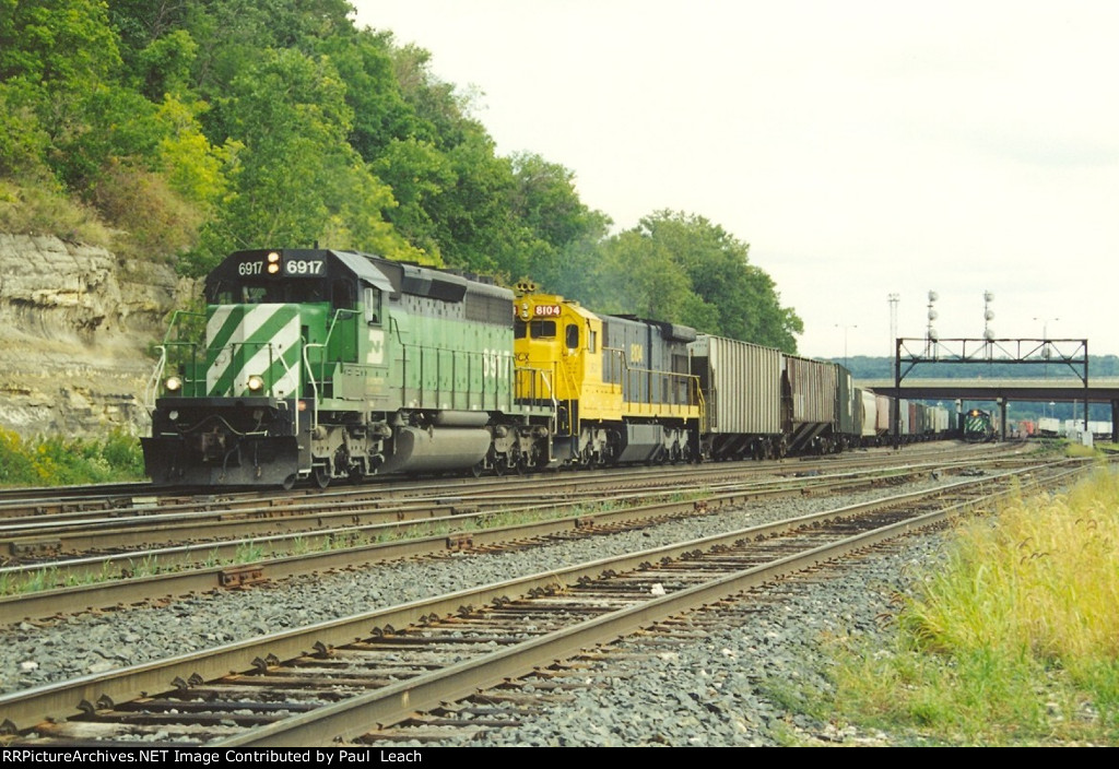 Grain train eases west